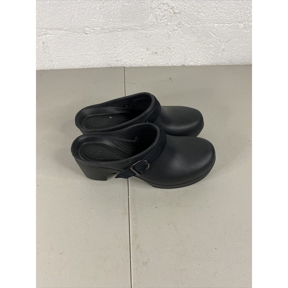 Crocs Sarah Heel Mule Dual Comfort Brown Clogs with Strap Women's Size 7 NEW!